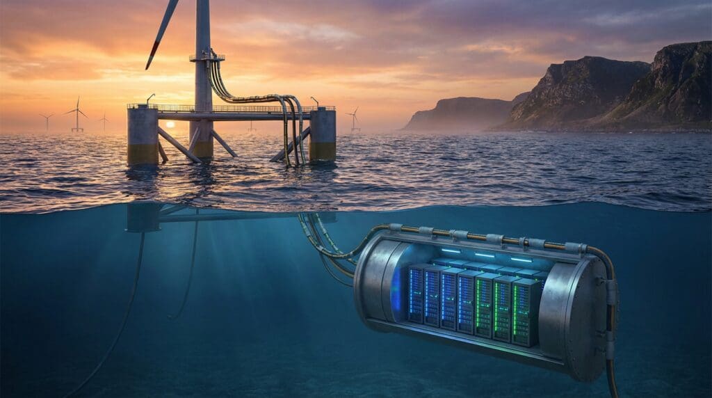 Una startup quiere llevar los centros de datos de IA al mar: turbinas eólicas flotantes y servidores sumergidos en Noruega